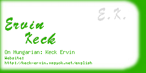 ervin keck business card